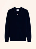 OSCAR pullover polokragen offen marineblau