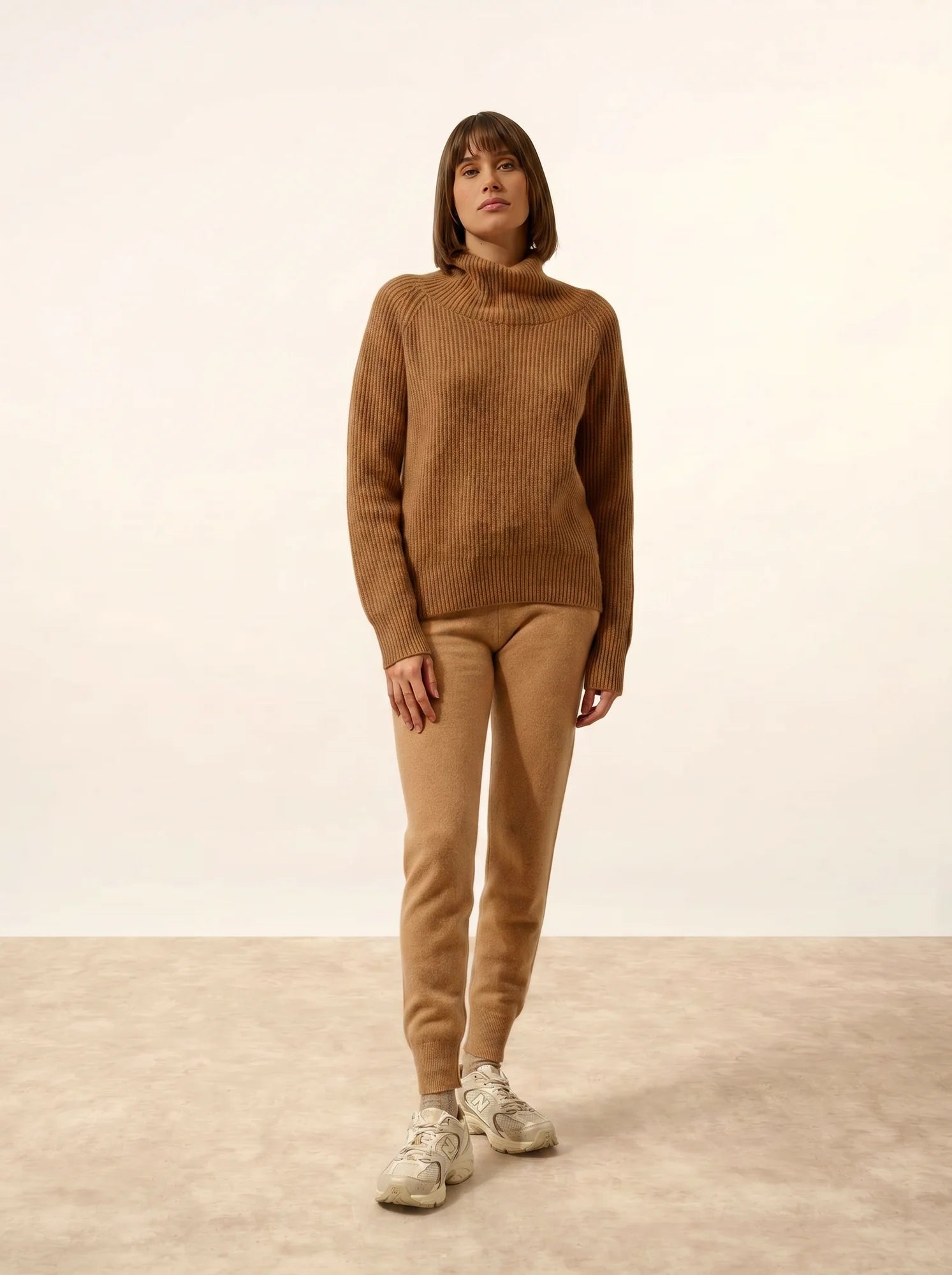 TAYLOR pullover stehkragen 4-fädig noisette