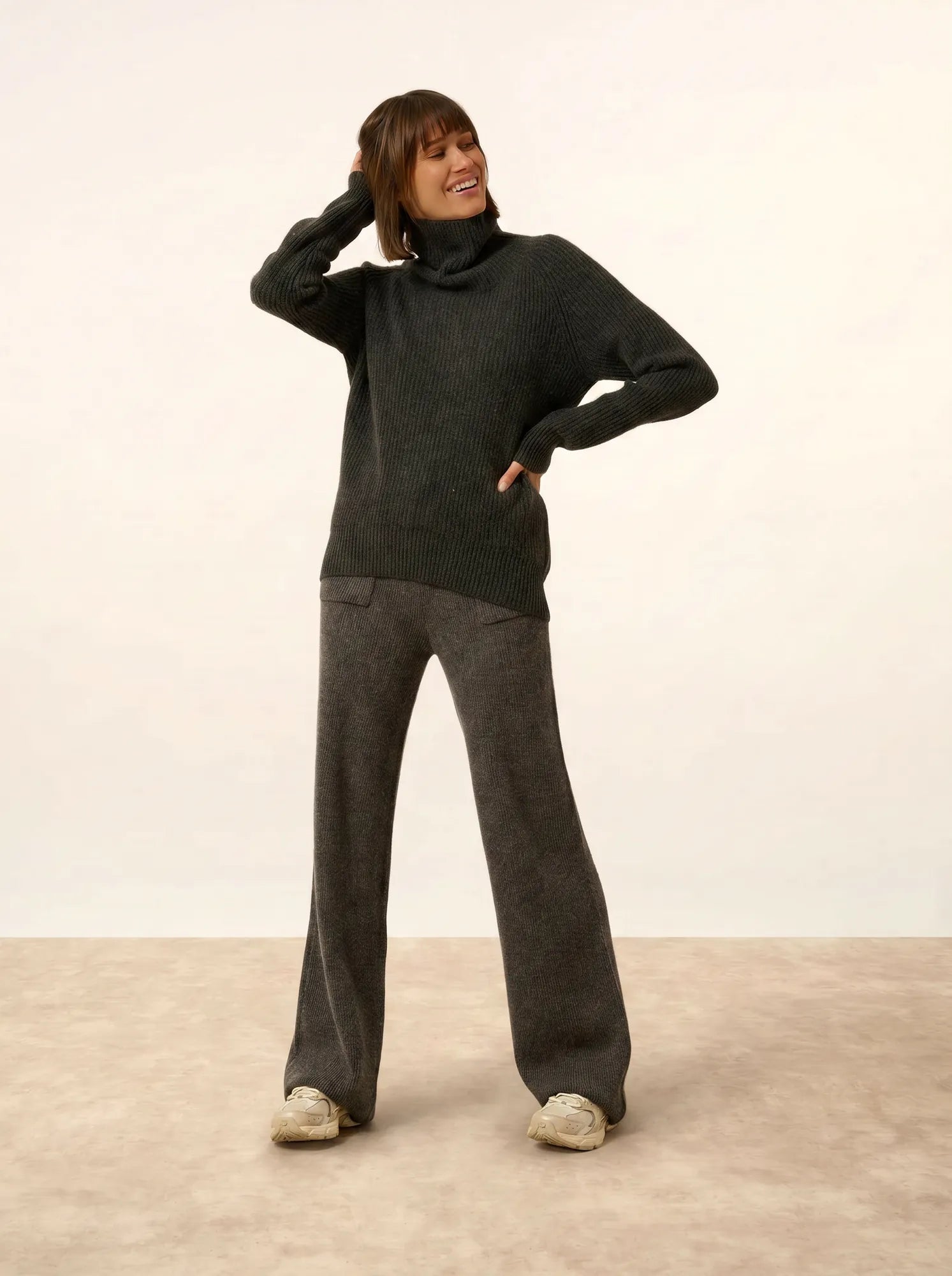 TAYLOR pullover stehkragen 4-fädig carbone meliert