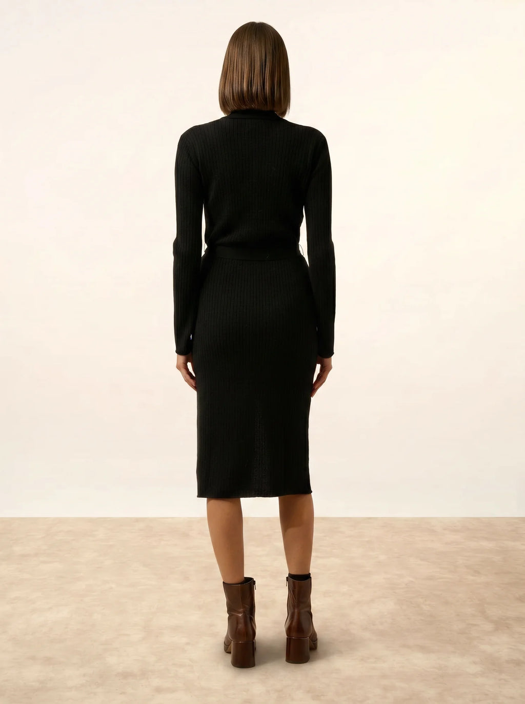 DORY kleid polokragen schwarz