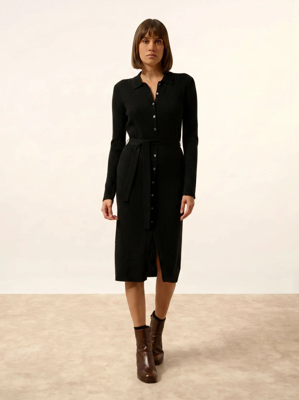 DORY kleid polokragen schwarz