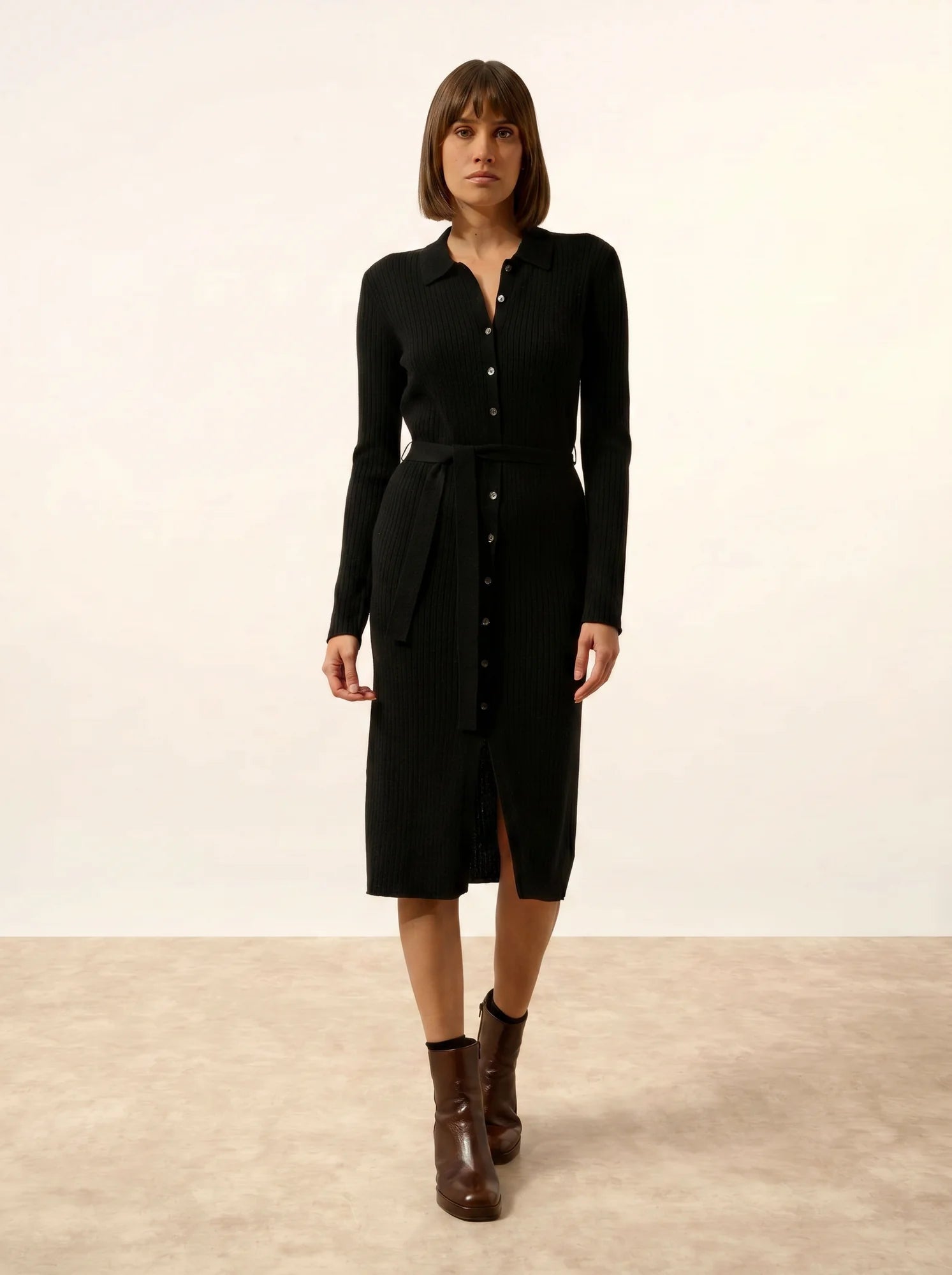DORY kleid polokragen schwarz