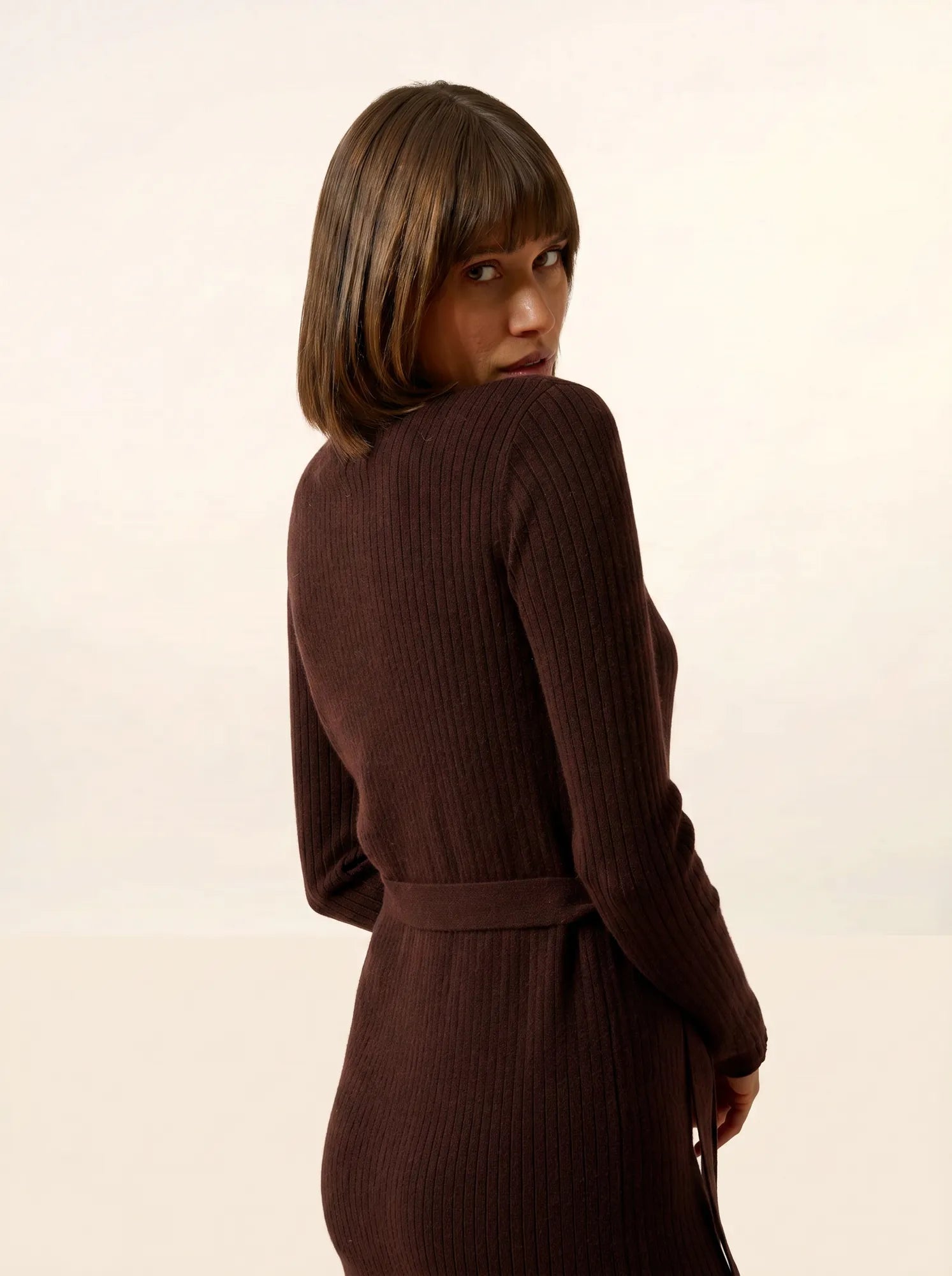 DORY kleid polokragen choco
