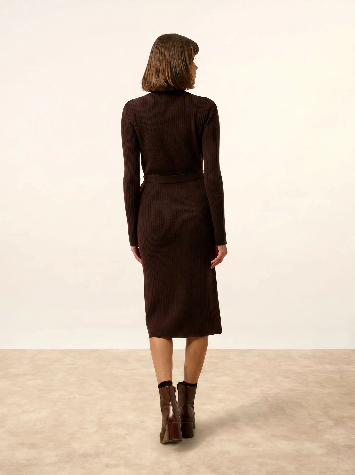 DORY kleid polokragen choco