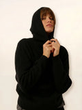 BEELE pullover mit kapuze schwarz
