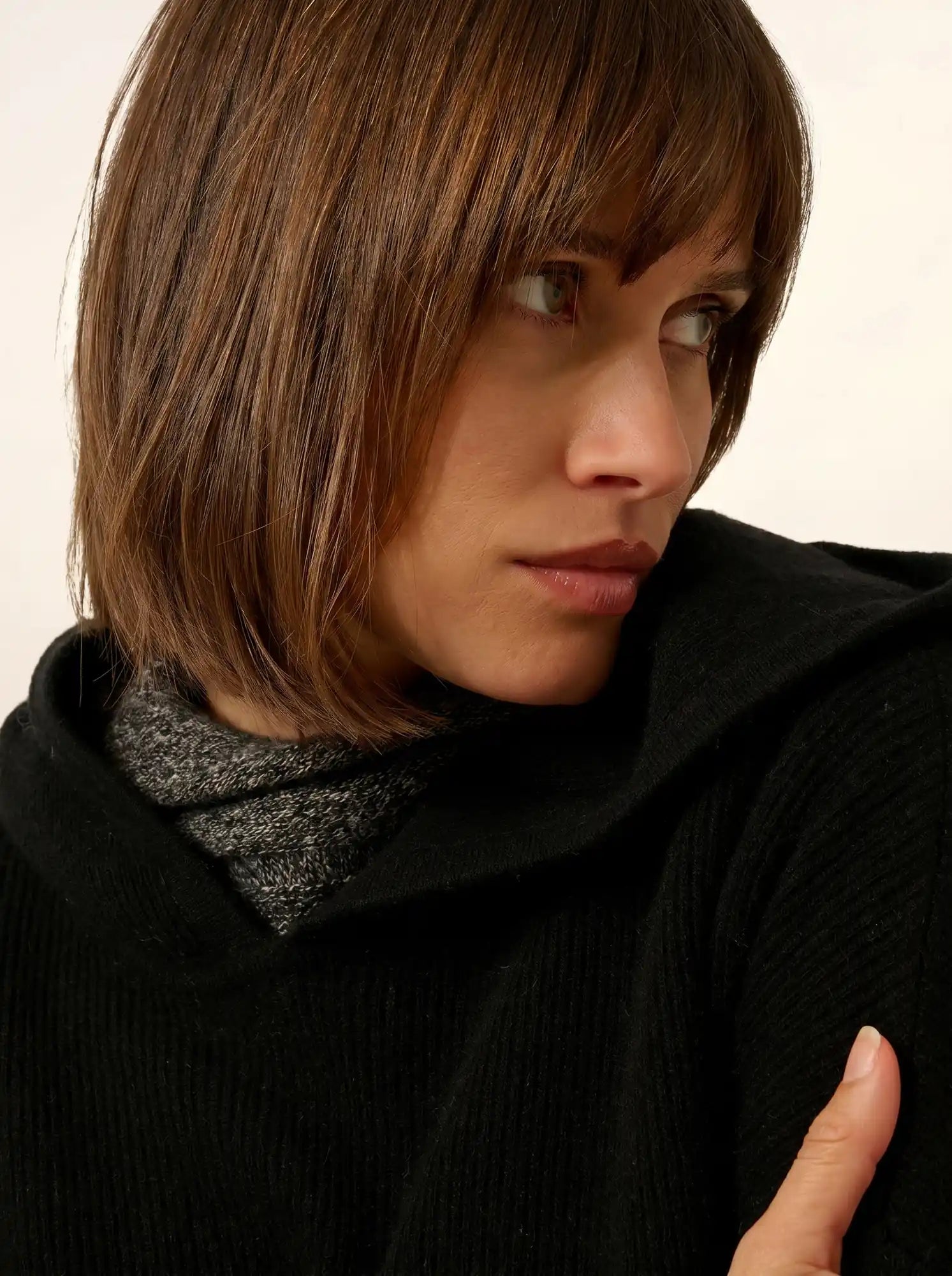 BEELE pullover mit kapuze schwarz