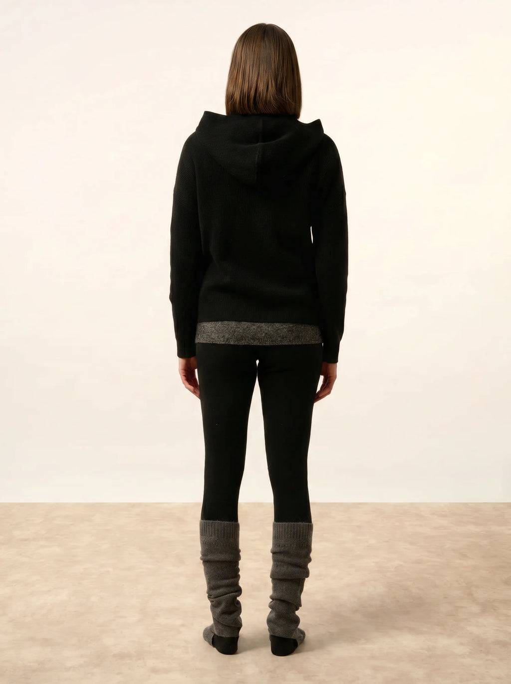 BEELE pullover mit kapuze schwarz