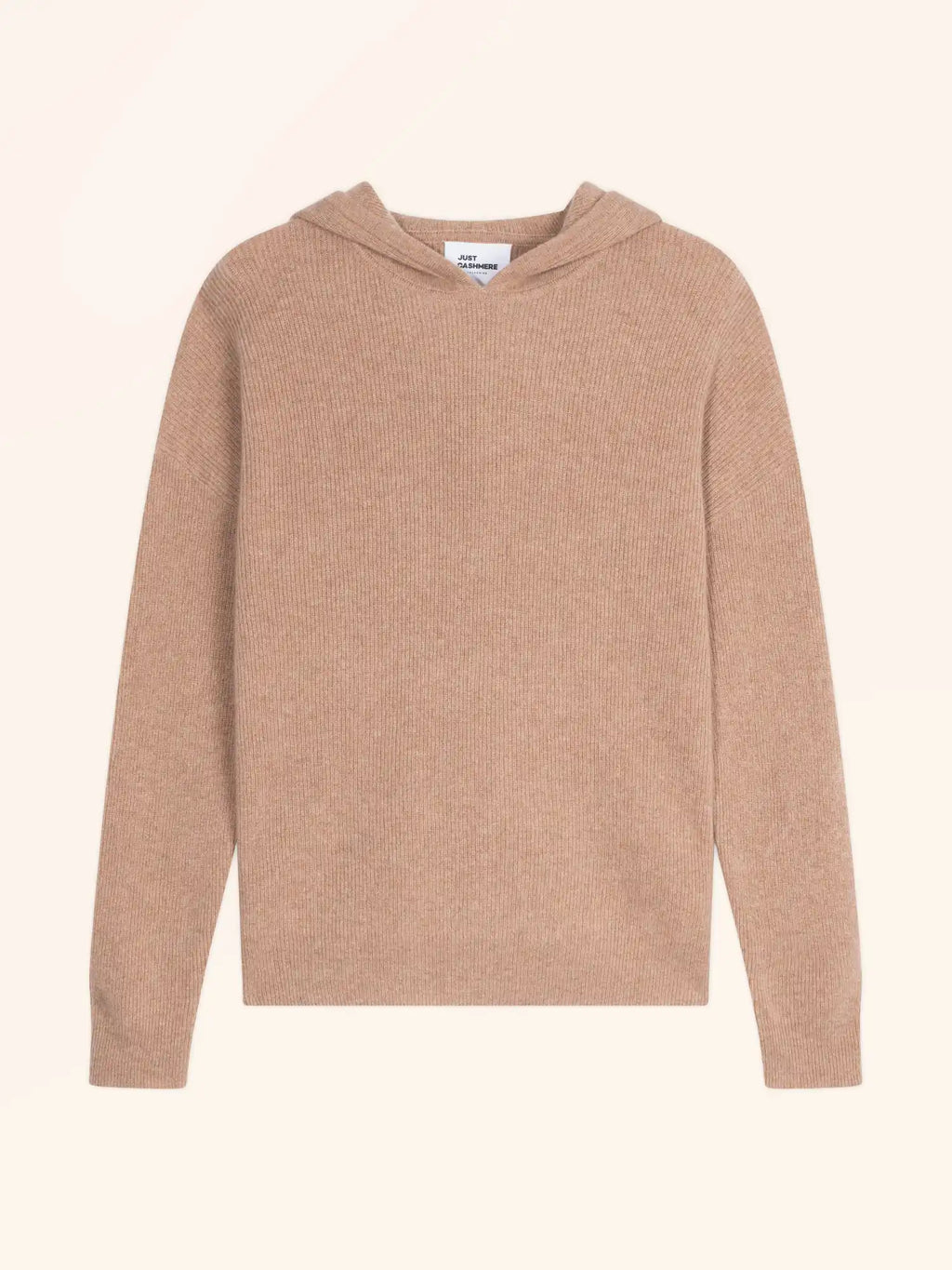 BEELE pullover mit kapuze camel meliert