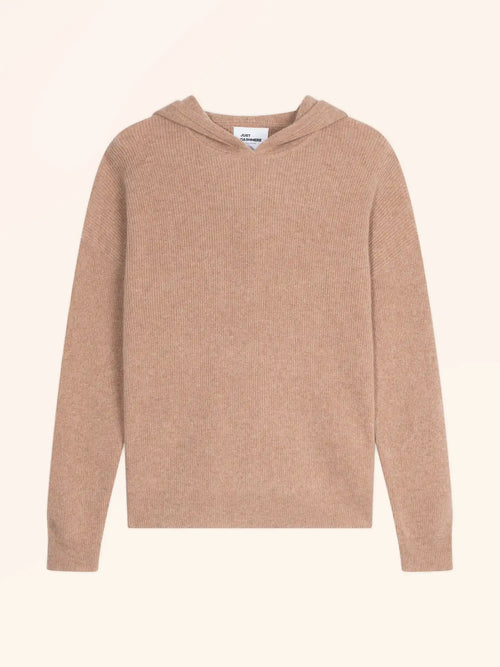BEELE pull capuche camel chiné