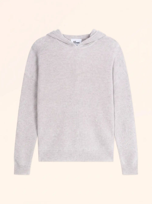 BEELE pull capuche blanc chiné