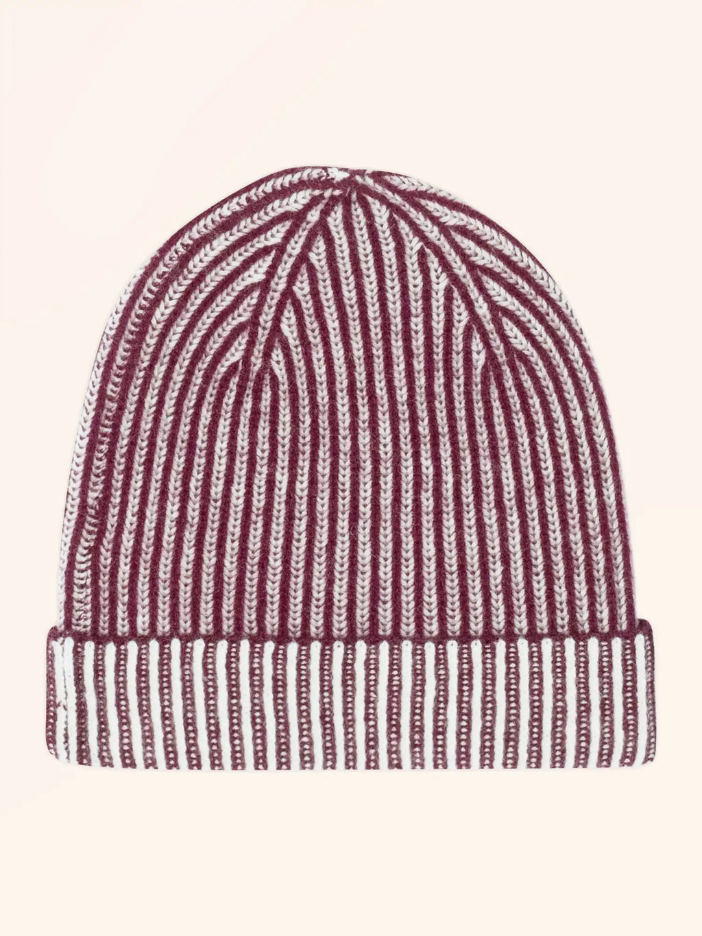 SLOANNE mütze 4-fädig bordeaux und elfenbein