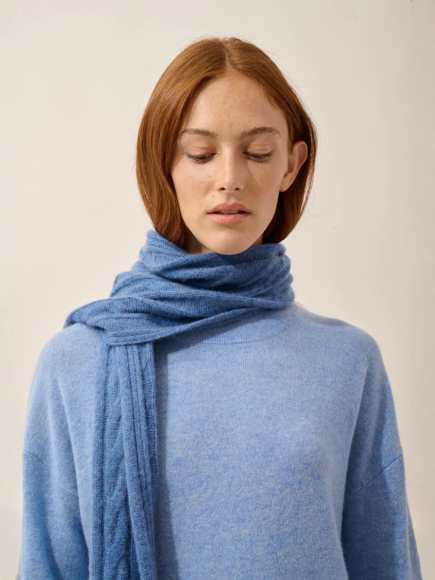 AELITH schal 4-fädig blau denim