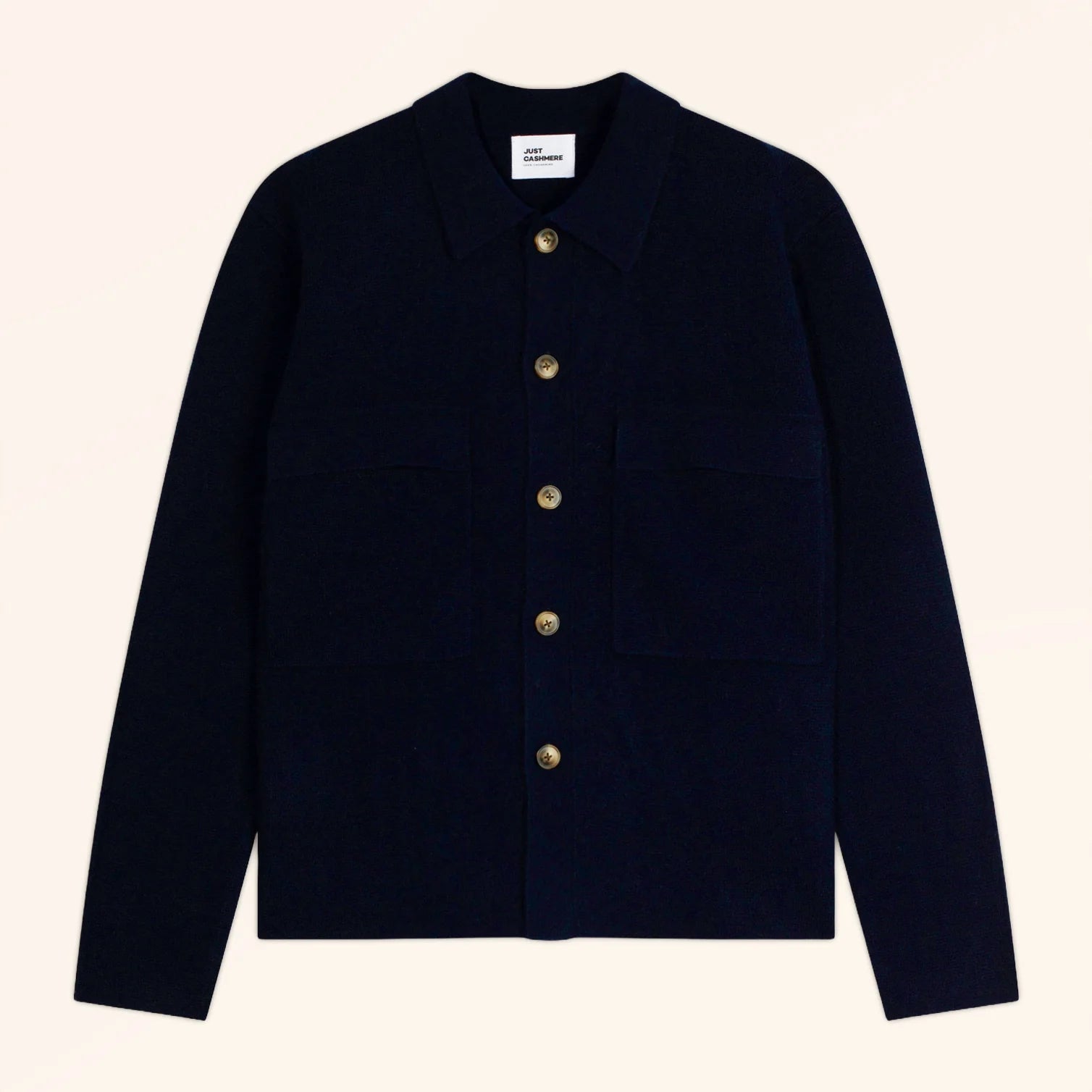 KEVIN Veste Boutonnée Col Chemise Bleu Marine
