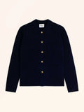 KEVIN Veste Boutonnée Col Chemise Bleu Marine