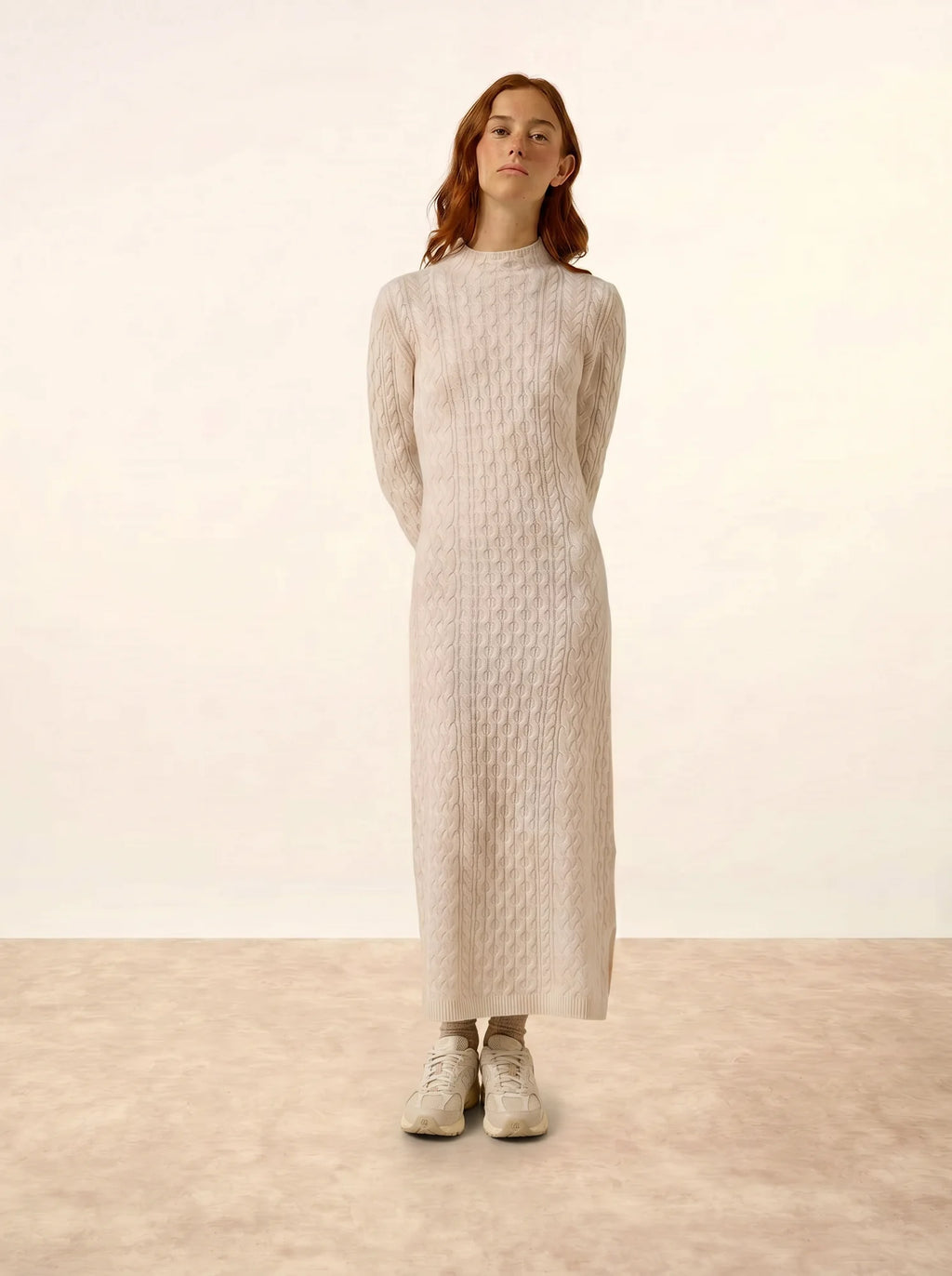 MIKO kleid stehkragen 4-fädig schnee