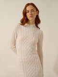 MIKO kleid stehkragen 4-fädig schnee