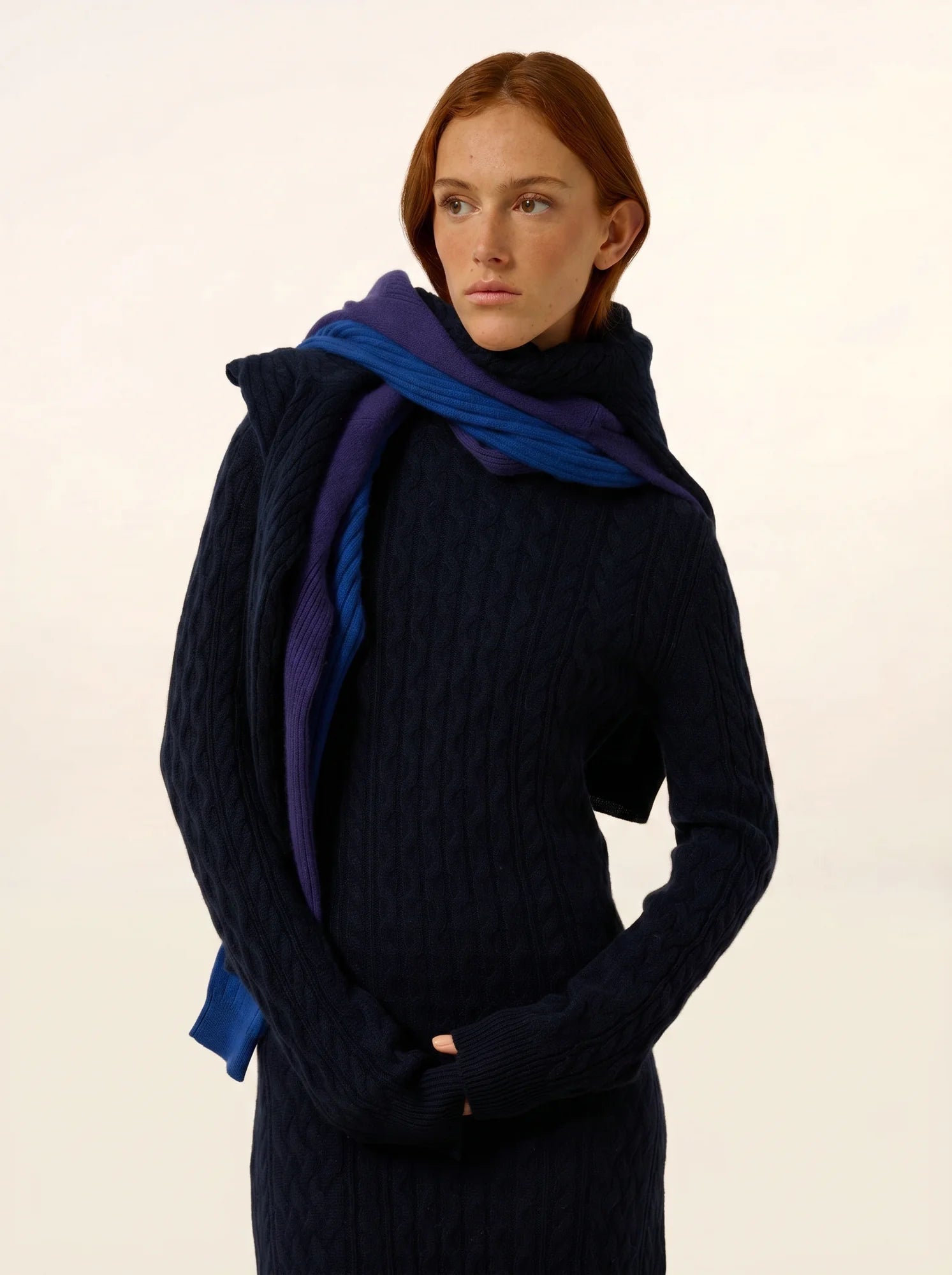 MIKO kleid stehkragen 4-fädig marineblau