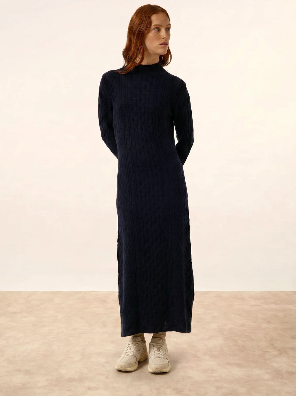 MIKO kleid stehkragen 4-fädig marineblau