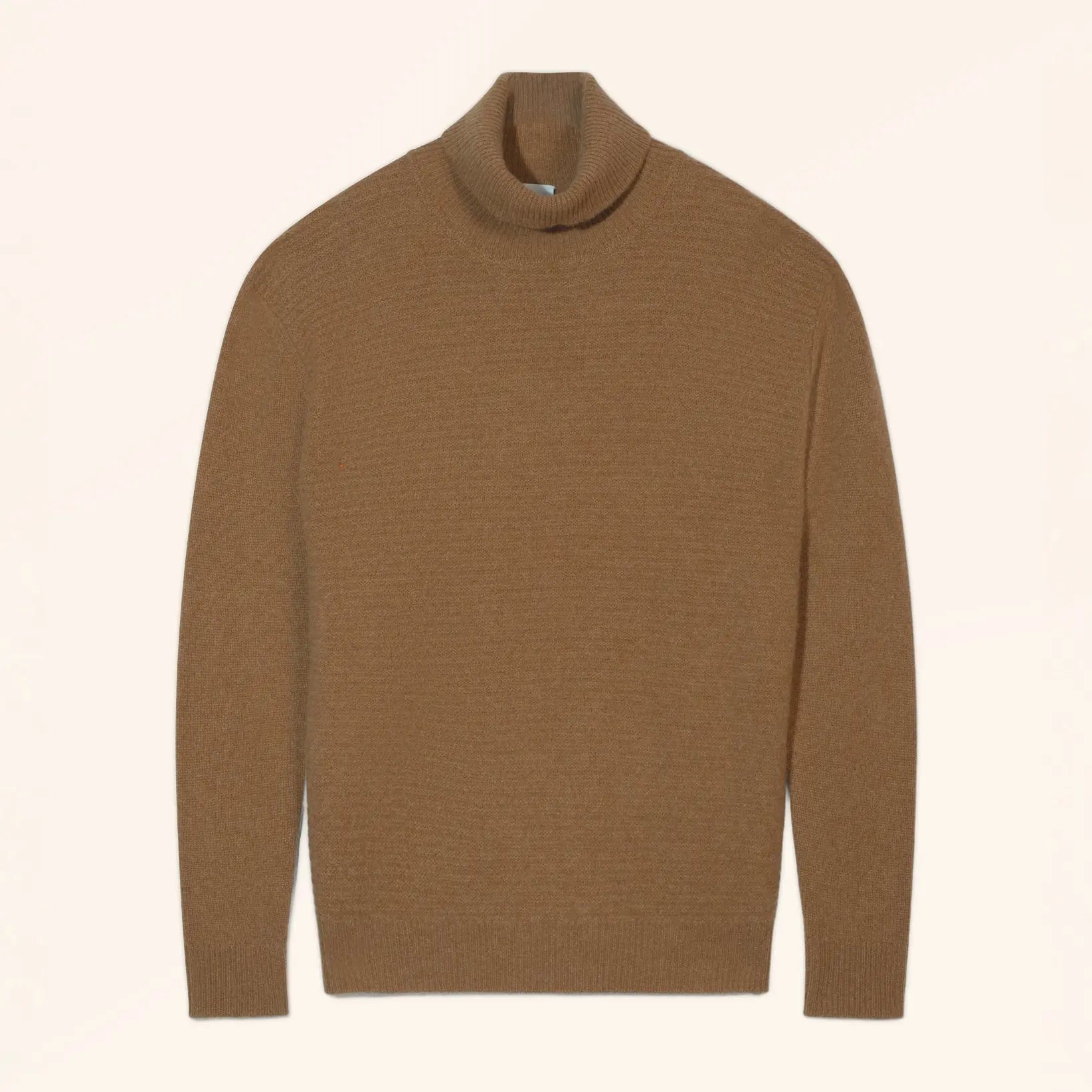COBUZ Pull Col Roulé 4 Fils Noisette
