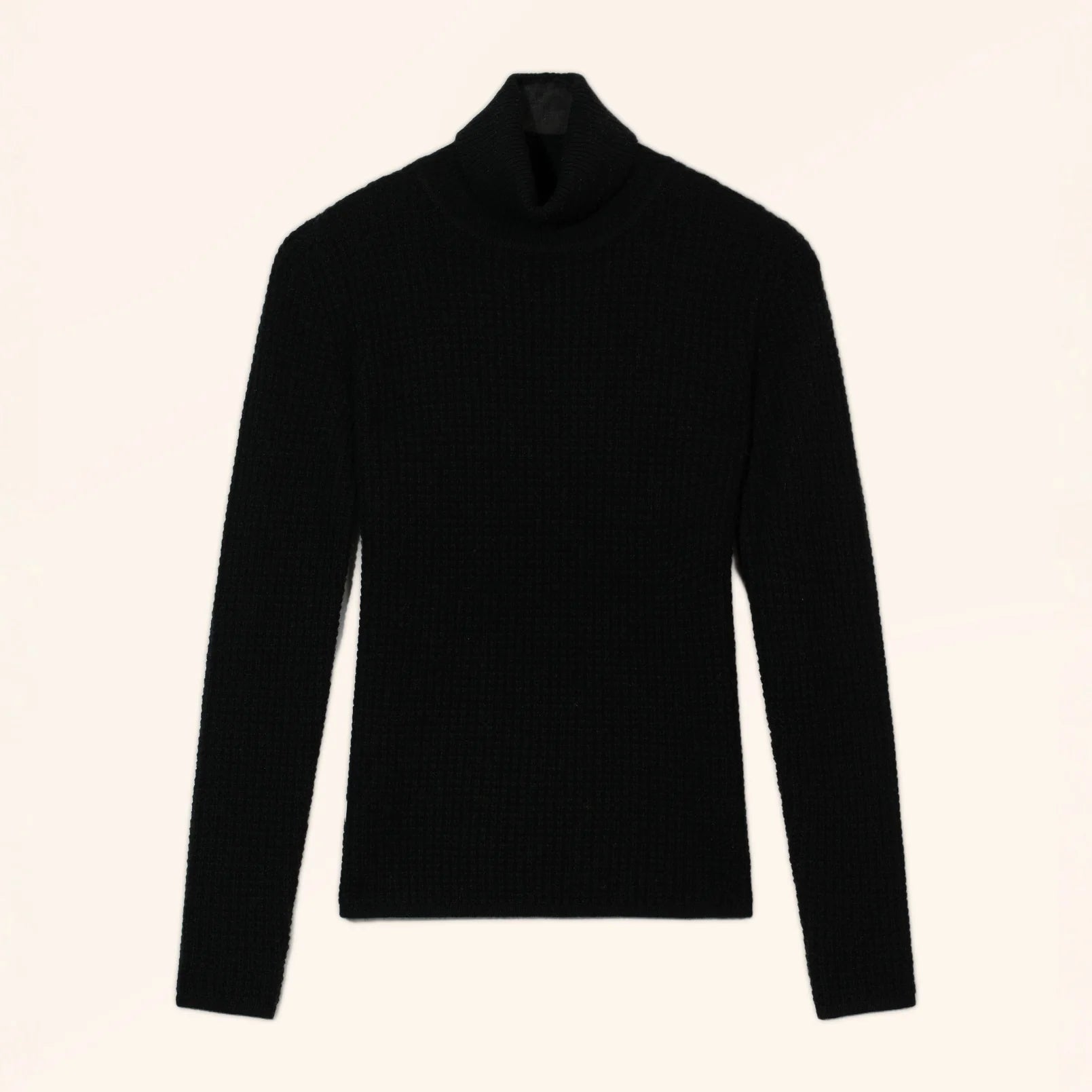 KATE Pull Col Roulé 4 Fils Noir