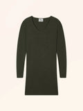 ANJA Robe Col V Kaki Chiné