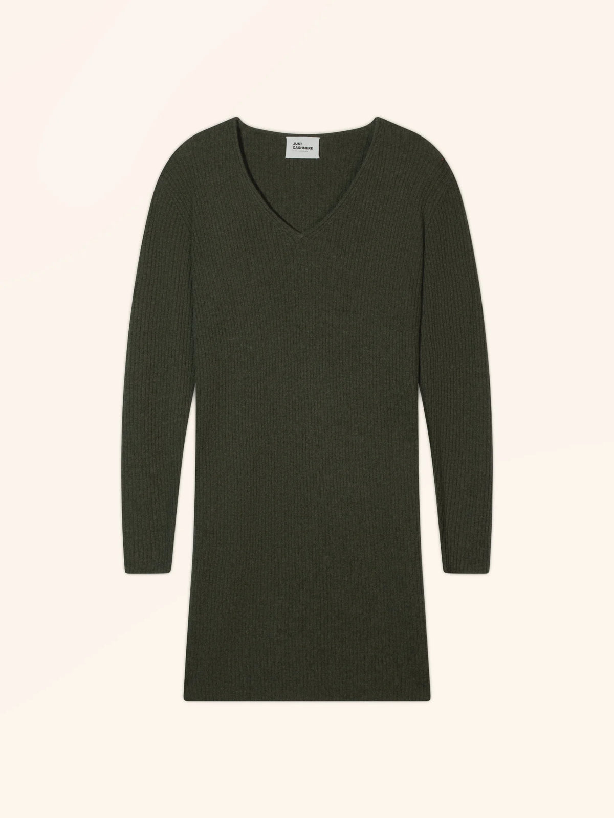 ANJA Robe Col V Kaki Chiné