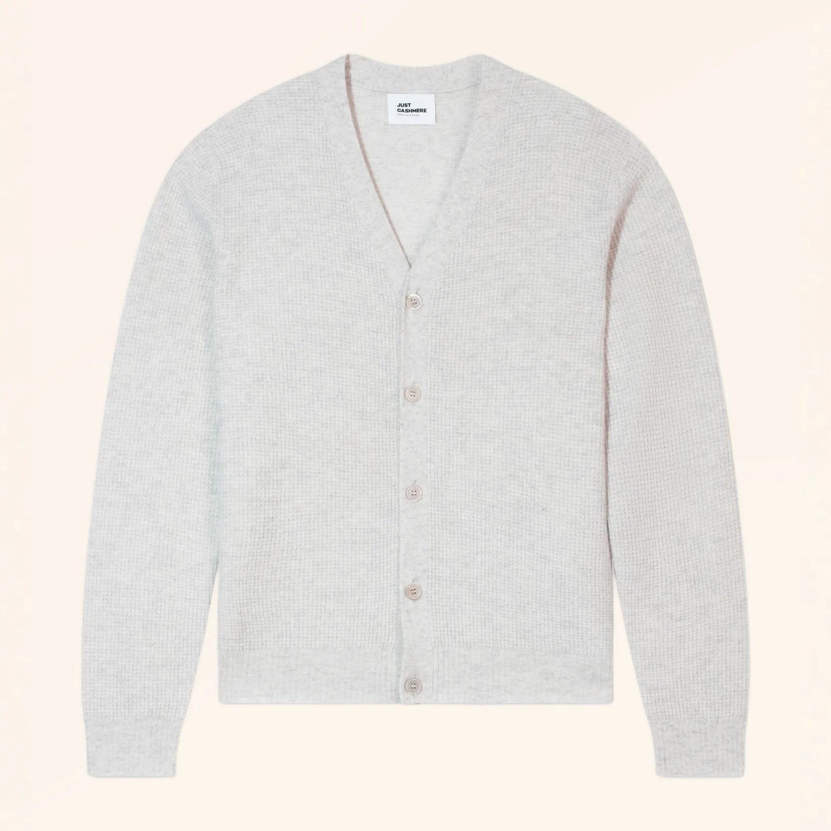 ALLEH Cardigan Col V Gris Perle Chiné