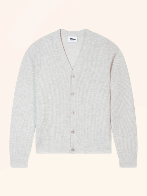 ALLEH Cardigan Scollo a V Grigio Perla Mélange