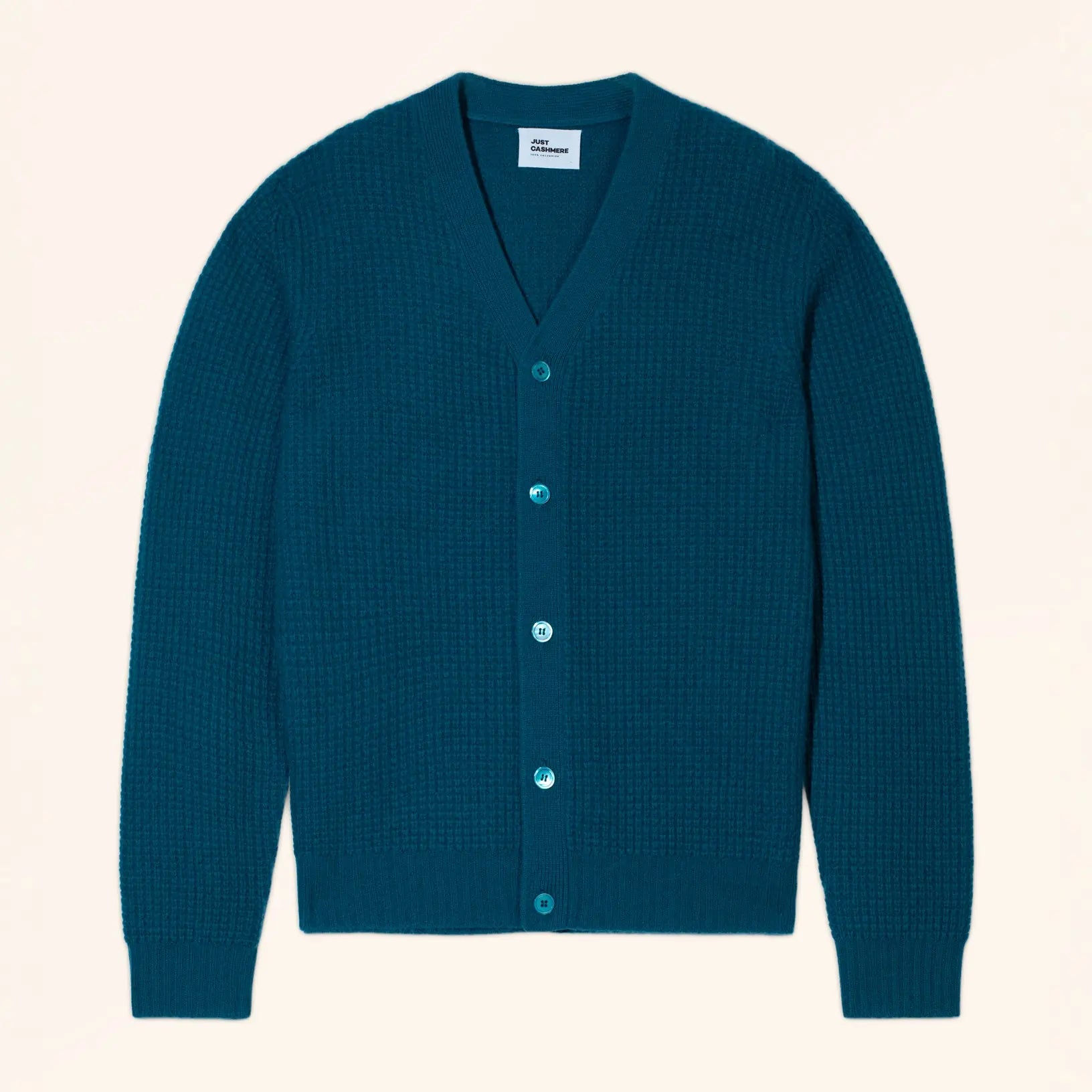 MYKE Cardigan Col V 4 Fils Paon