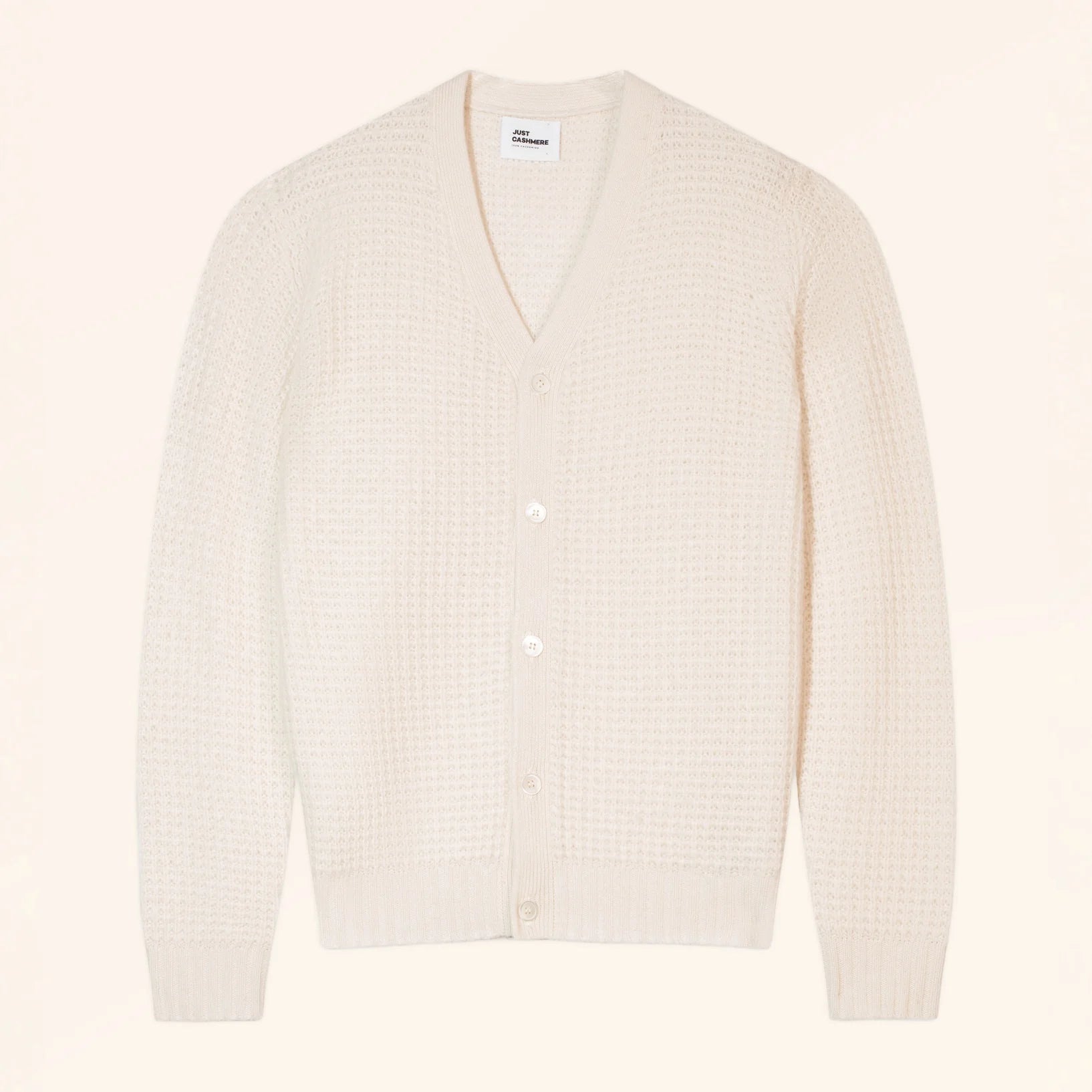RYAN Cardigan Col V 6 Fils Ivoire