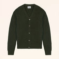 RYAN Cardigan Col V 6 Fils Kaki Chiné
