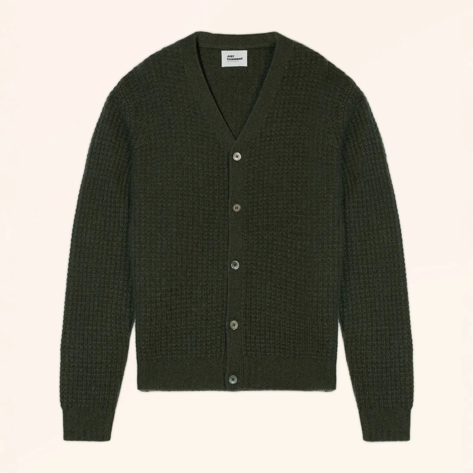RYAN Cardigan Col V 6 Fils Kaki Chiné