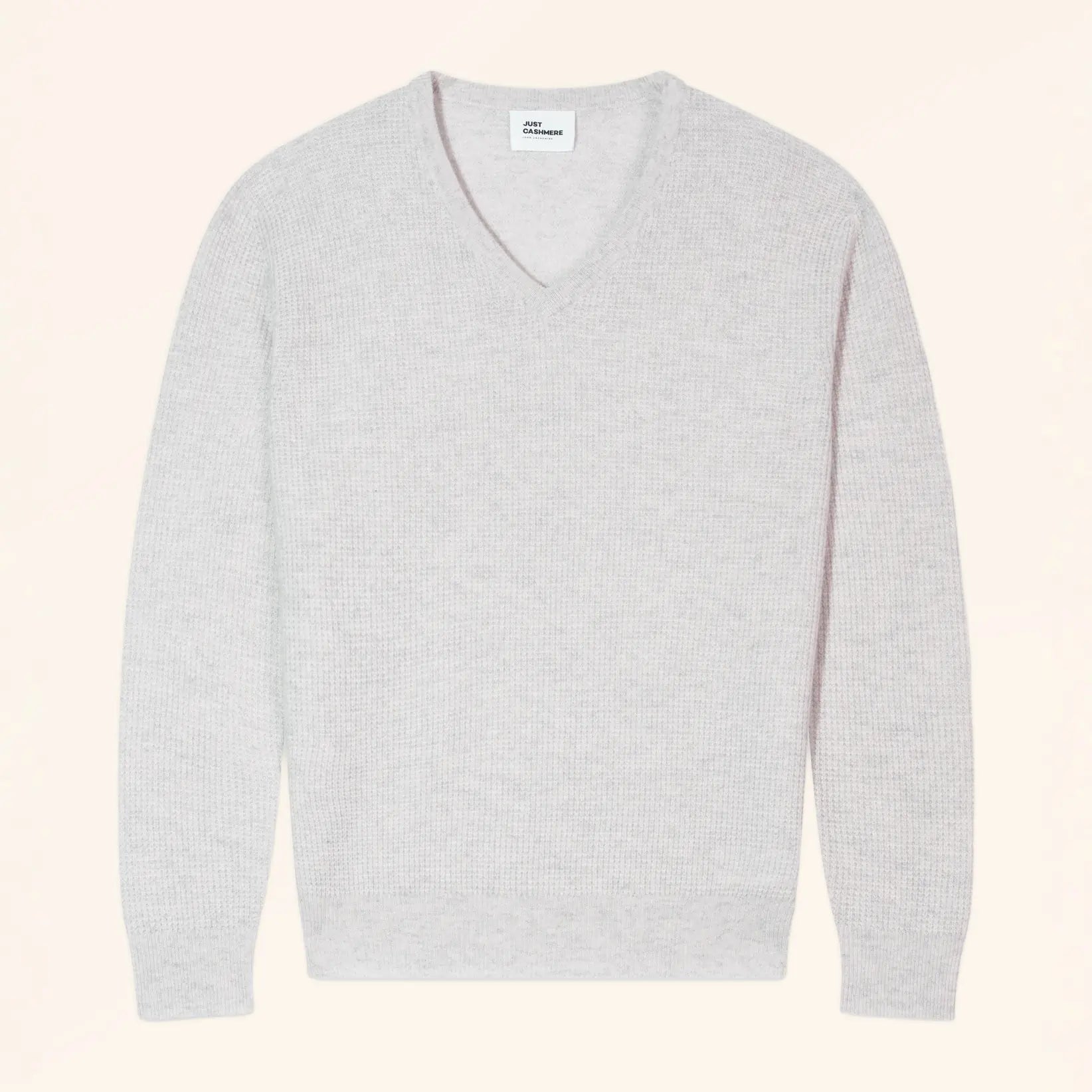 PATRICK Pull Col V Gris Perle Chiné
