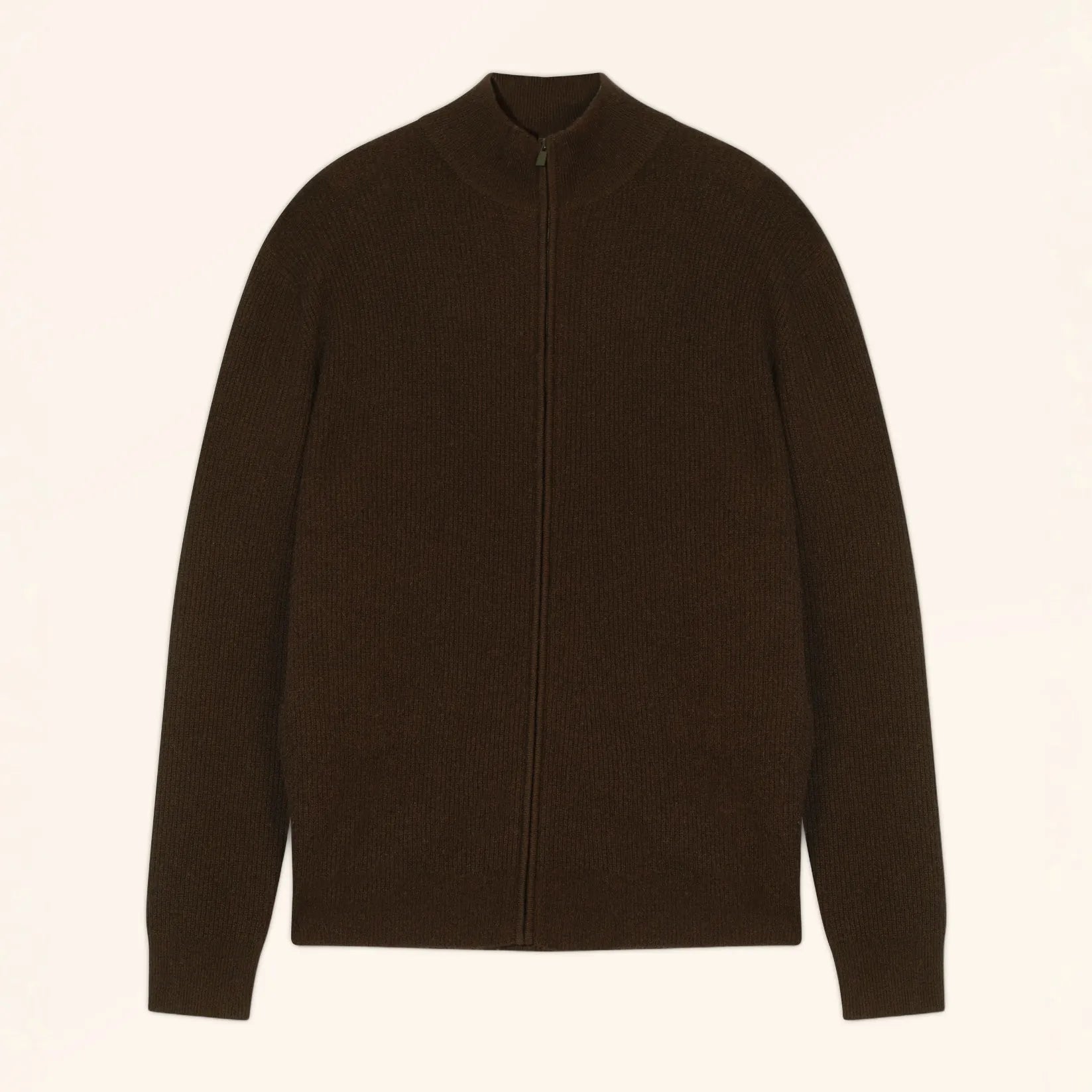 RAYAN Gilet Zippé Col Montant Choco