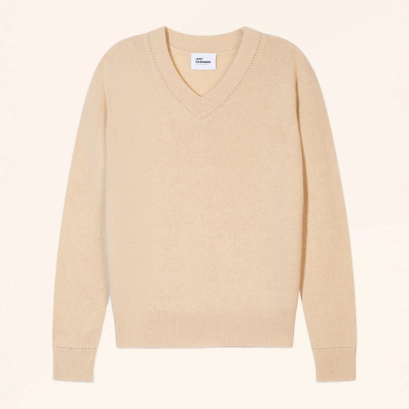 LUISA Pull Col V 4 Fils Sable