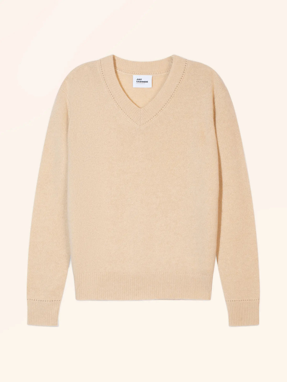 LUISA Pull Col V 4 Fils Sable