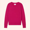 LUISA Pull Col V 4 Fils Fuchsia