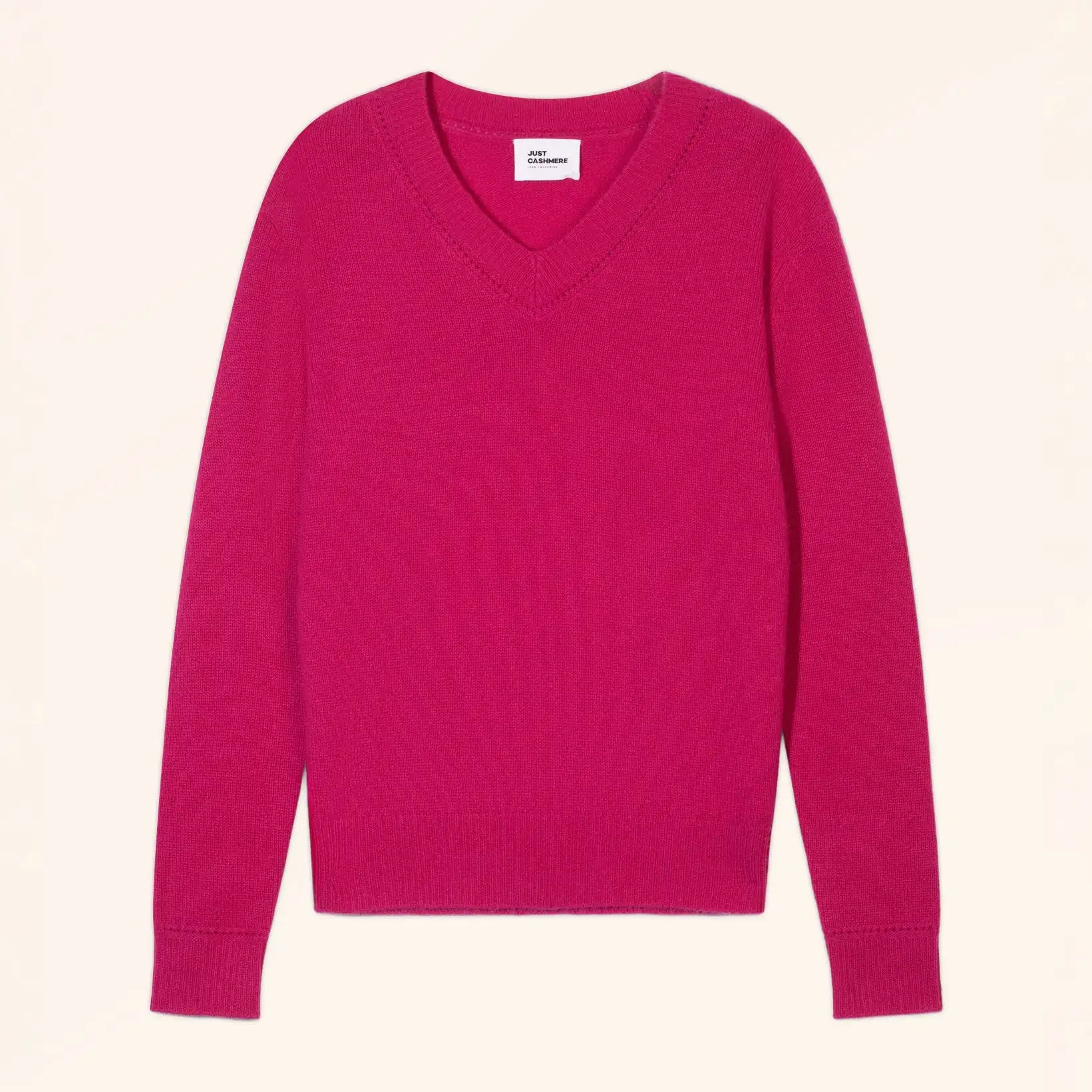 LUISA Pull Col V 4 Fils Fuchsia