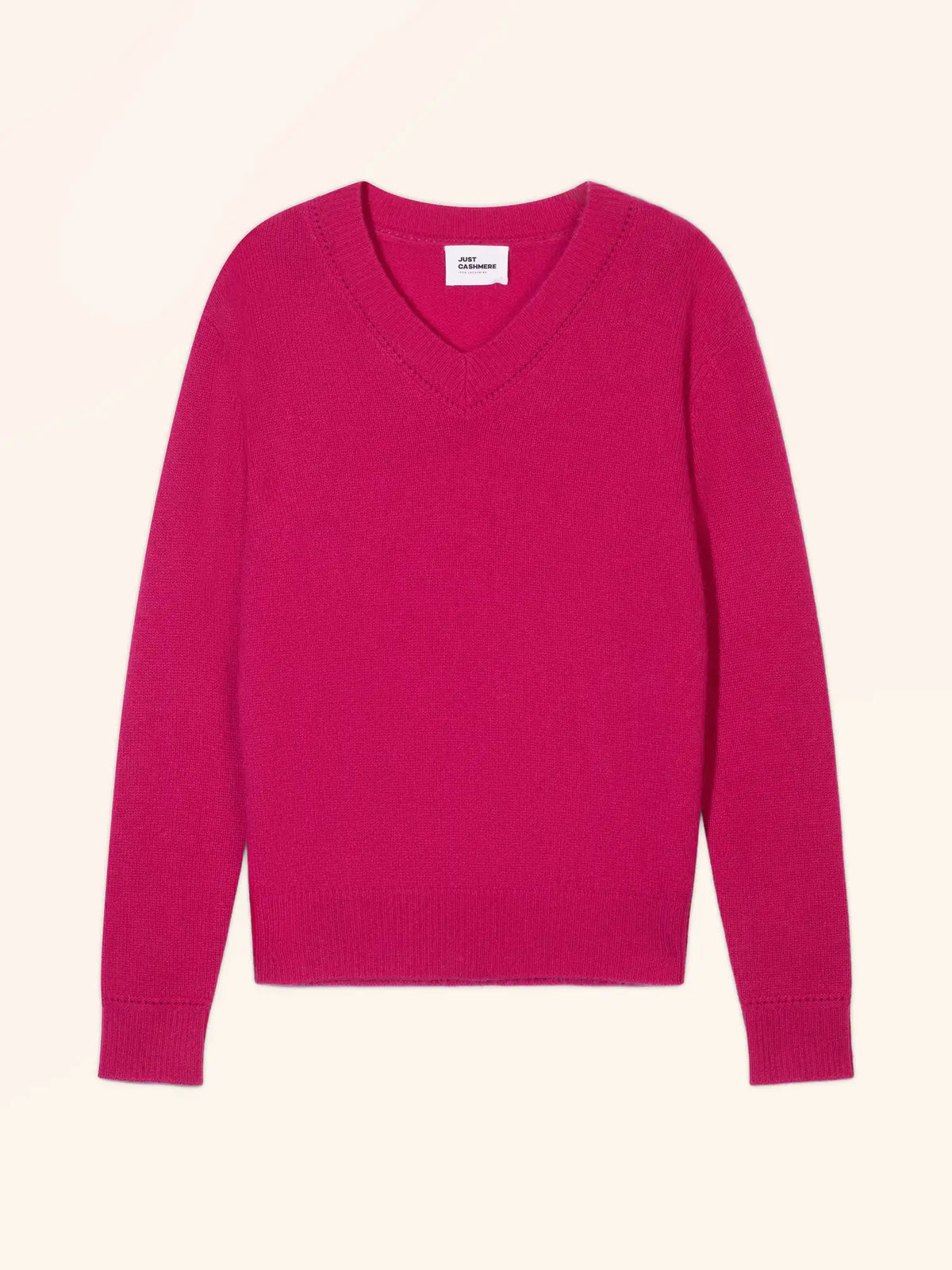 LUISA Pull Col V 4 Fils Fuchsia