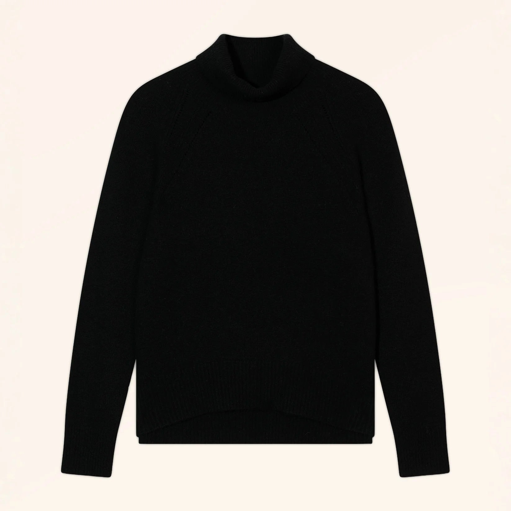 MOANA Pull Col Roulé 4 Fils Noir
