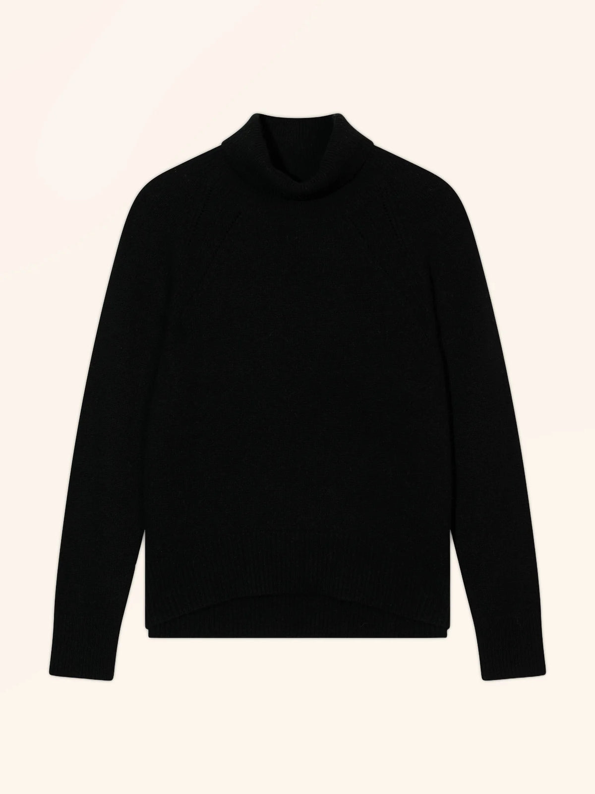 MOANA Pull Col Roulé 4 Fils Noir