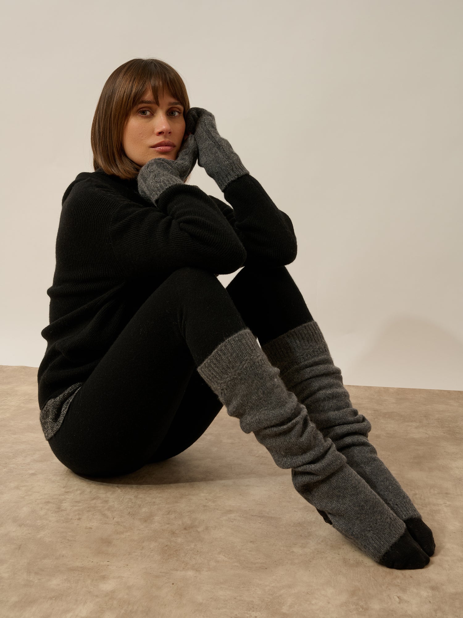 MABEL guêtres 4 fils anthracite chiné