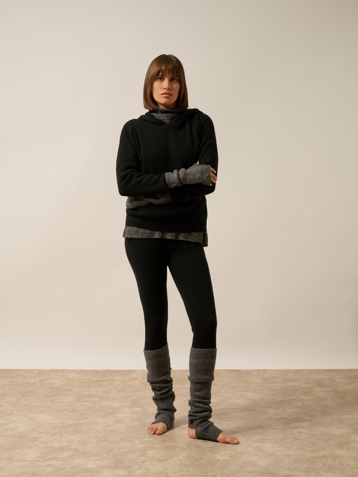 MABEL guêtres 4 fils anthracite chiné