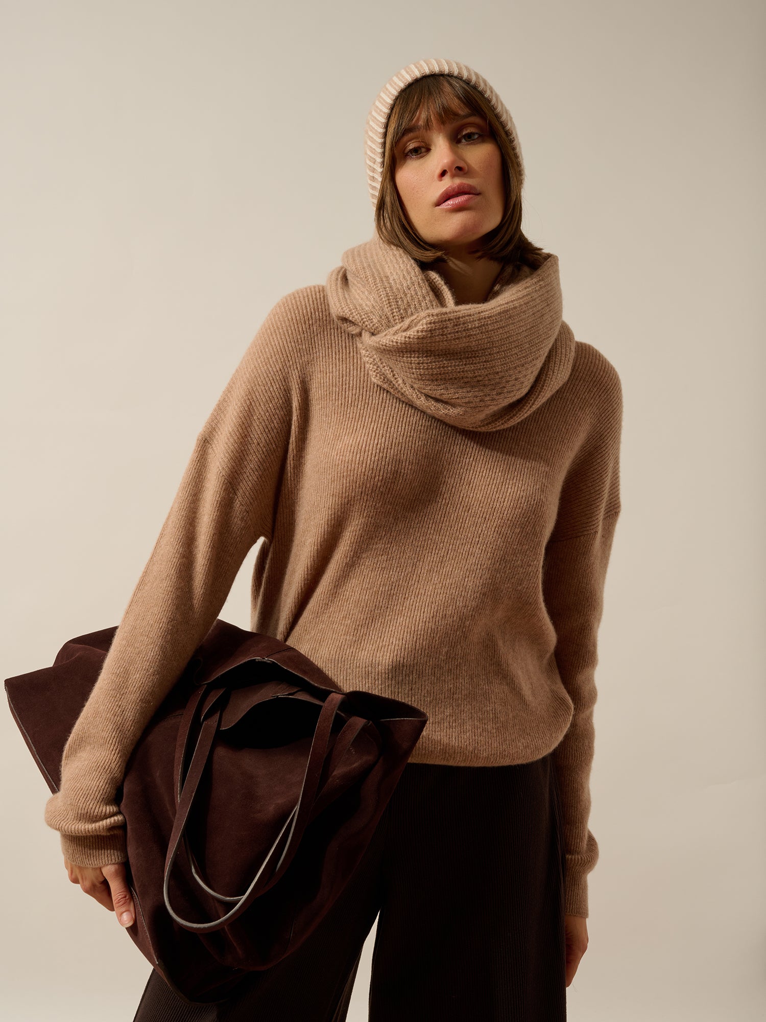 MARINA tour de cou 4 fils camel chiné