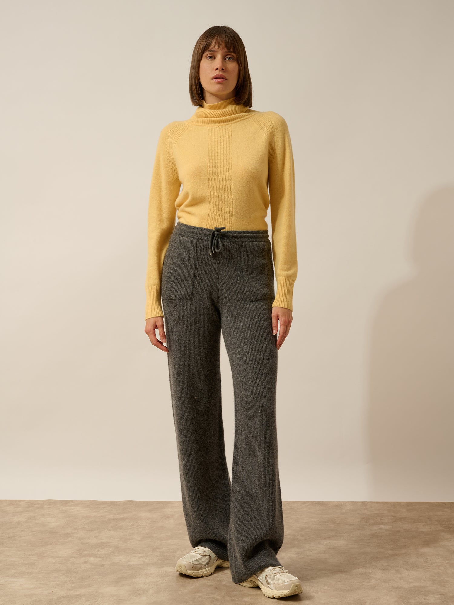 NAIOR pantalon large anthracite chiné