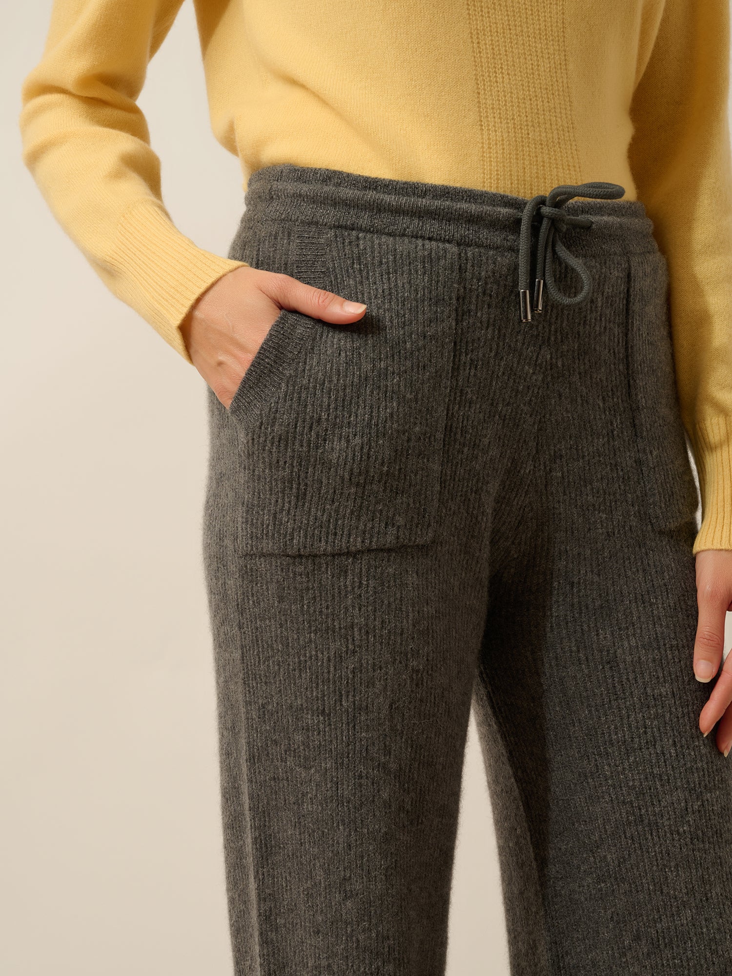 NAIOR pantalon large anthracite chiné