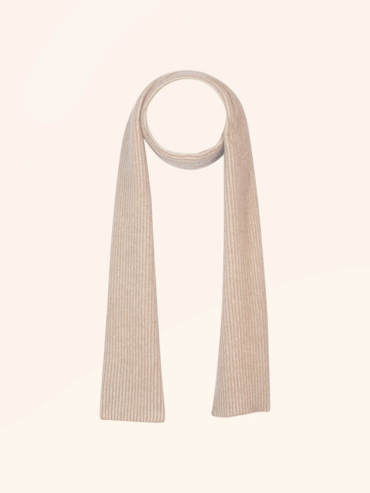 ANTONIO Scarf 4 Ply Ivory and Heather Camel