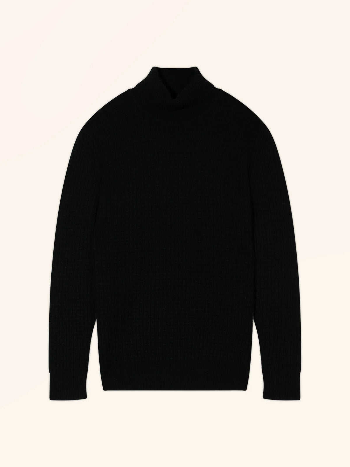 CERES pull col roulé 6 fils noir