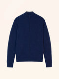 THOREN gilet zippé col camionneur 4 fils bleu nuit
