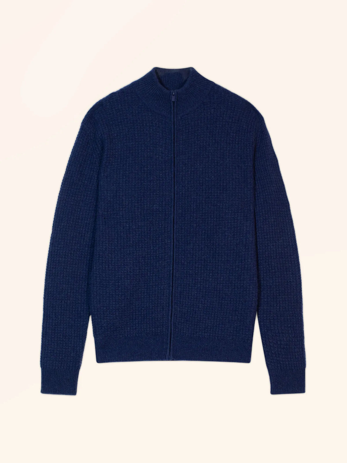 THOREN gilet zippé col camionneur 4 fils bleu nuit